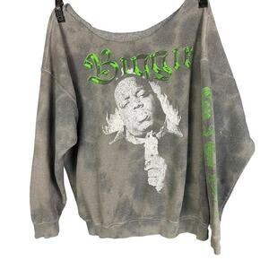 Women's Biggie Smalls Notorious BIG Off-The-Shoulder Tie Dye Sweatshirt - 2XL